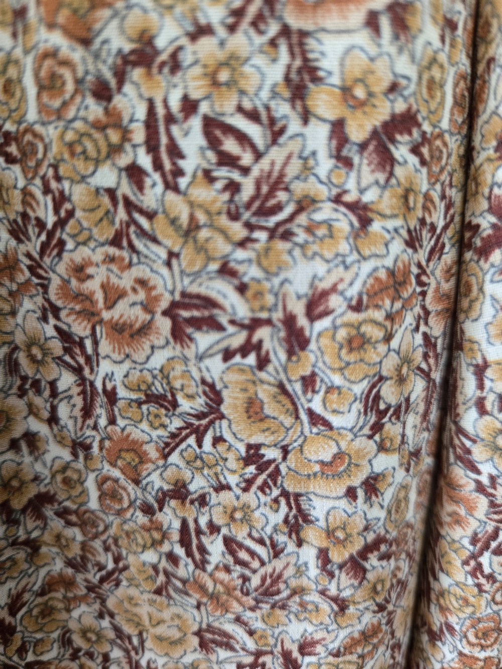 indigo soul Tan Brown Floral Smocked Midi Dress - Picture 8 of 10
